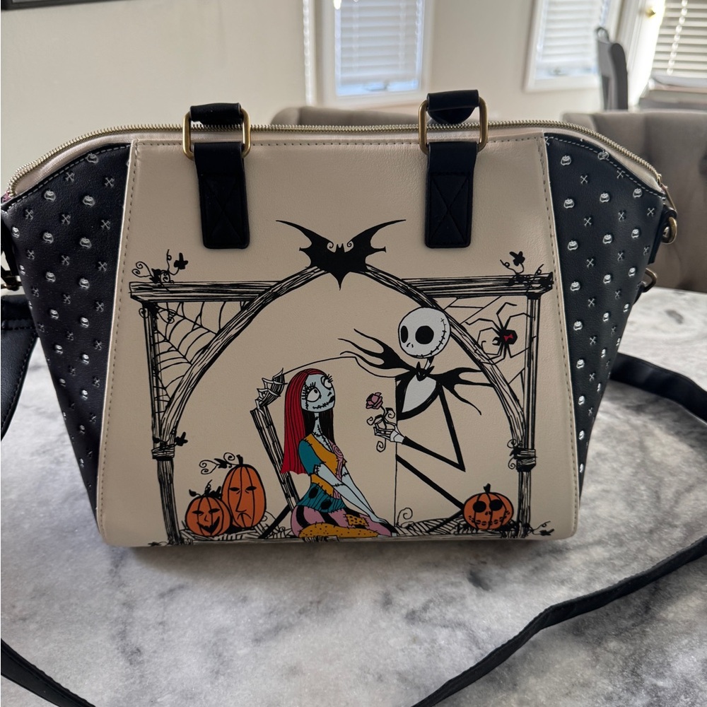 Loungefly Beige and Black Crossbody Bag with Nightmare Before Christmas